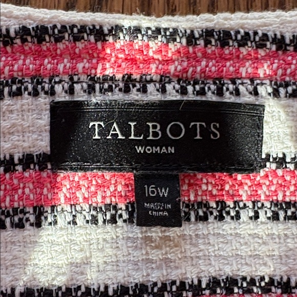 Talbots sz 16W cream, pink, & black blazer - Picture 6 of 8